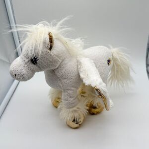 Ganz Webkinz Golden Pegasus Plush Pony White Horse Wings